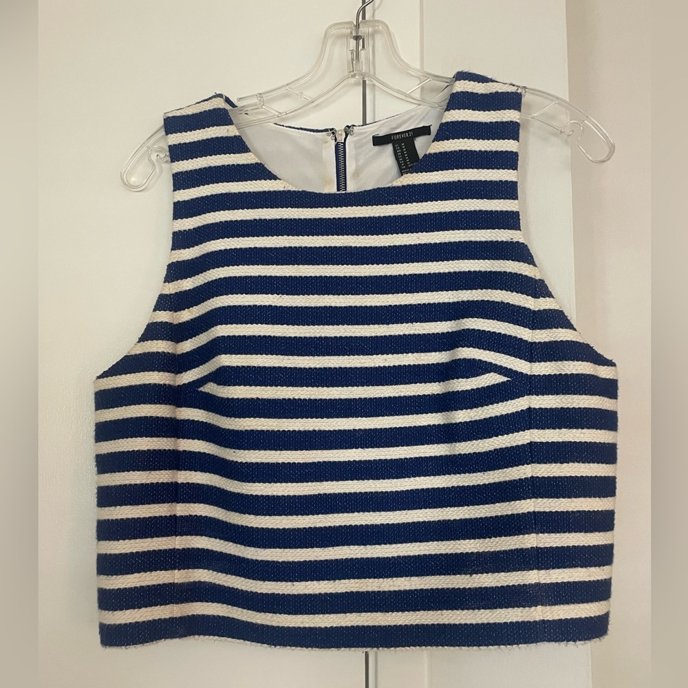 Striped knit crop top